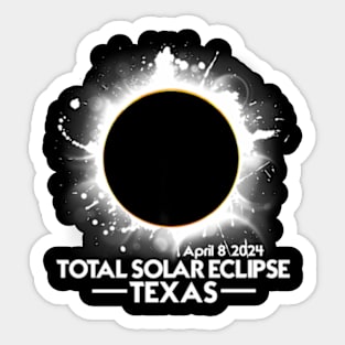 Total Solar Eclipse 2024 Texas Colorful Sun Totality Sticker